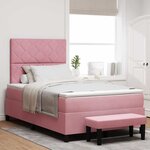 vidaXL Lit à ressorts avec matelas Rose 120 x 190 cm Velours
