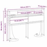 vidaXL Tête de lit de rangement Chêne noir 150 cm Bois d'ingénierie