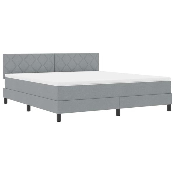 vidaXL Lit à ressorts avec matelas Gris clair 180 x 200 cm tissu