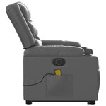 vidaXL Fauteuil inclinable de massage électrique gris similicuir