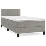 vidaXL Sommier à lattes de lit et matelas Gris clair 90x190 cm Velours