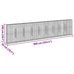 vidaXL Panier gabion avec couvercle 900x50x200 cm fer galvanisé