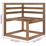 vidaXL Canapé palette de jardin 2 places et coussins taupe Pinède