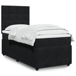 vidaXL Sommier à lattes de lit avec matelas Noir 90x200 cm Velours