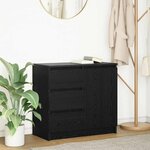 vidaXL Buffet avec tiroir chêne noir 71x35x65 cm bois d'ingénierie