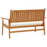 vidaXL Banc de jardin avec coussin Marron Bois d'acacia massif