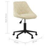 vidaXL Chaise pivotante de bureau Crème Velours