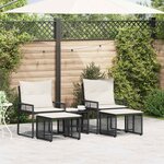 vidaXL Ensemble de meubles d'extérieur 11 Pièces Noir et blanc crème