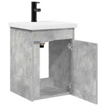 vidaXL Meuble de salle de bain avec robinet Gris béton