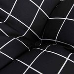 vidaXL Coussins de banc de jardin lot de 2 carreaux noir 150x50x7 cm