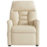 vidaXL Fauteuil de massage inclinable Crème Tissu