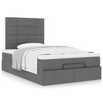 vidaXL Cadre de lit ottoman avec matelas gris foncé 120x190 cm tissu
