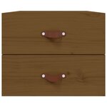 vidaXL Table de chevet murale Marron miel 50x36x40 cm
