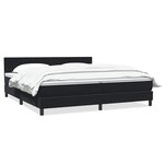 vidaXL Sommier à lattes de lit avec matelas noir 180x210 cm velours