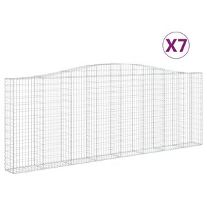 vidaXL Paniers à gabions arqués 7 Pièces 400x30x140/160 cm Fer galvanisé