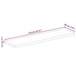 vidaXL Dessus de table 110x20x2 5cm bord vif bois massif manguier brut