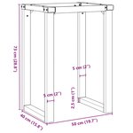 vidaXL Pieds de table à manger cadre en O 50x40x73 cm acier