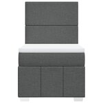 vidaXL Sommier à lattes de lit avec matelas Gris foncé 100x200cm Tissu