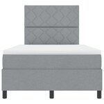 vidaXL Lit à ressort avec matelas et lumière LED grise  120 x 200 cm  tissu.