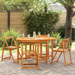 vidaXL Table de Jardin Pliant 5 Pièces Marron 110 x 60 x 72 cm
