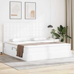 vidaXL Lit avec rangement et LED Blanc pur 180 x 200 cm Simili cuir