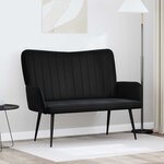 vidaXL Sofa 2 places Noir 115 x 61 x 87 cm Velours (V)