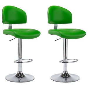 vidaXL Tabourets de bar lot de 2 vert similicuir