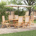 vidaXL Ensemble de Salle à Manger de Jardin 7 Pièces Beige en Bois Acacia