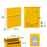 Boîte aux Lettres Acier  Line E6808  Serrure Protégée  Anti-pluie  Jaune
