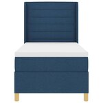 vidaXL Lit à ressorts avec bandes LED Bleu 90 x 200 cm tissu