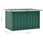 vidaXL Boîte de rangement de jardin Vert 109x67x65 cm