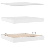 vidaXL Lit avec rangement et matelas Blanc 200 x 200 cm Simili cuir