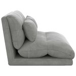 vidaXL Fauteuil de sol ajustable Gris clair Velours