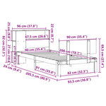 vidaXL Lit bibliothèque sans matelas blanc 90x200cm bois de pin massif