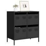 vidaXL Buffet noir 68x39x73 5 cm acier laminé à froid
