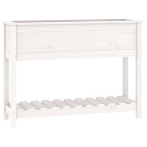 vidaXL Jardinière et étagère Blanc 111 5x34 5x81 cm Bois massif de pin
