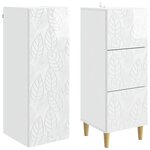 vidaXL Ensemble de Meubles 2 Pièces Blanc brillant 33 x 34 5 x 90 cm
