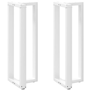 vidaXL Pieds de table de bar en T  2 pièces  blanc  50 x 35 x (110-111) cm  acier