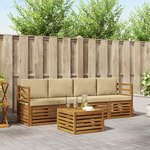 vidaXL Ensemble de canapés d'extérieur 5 Pièces Naturel et Beige