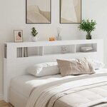 vidaXL Tête de lit à LED blanc 220x18 5x103 5 cm bois d'ingénierie