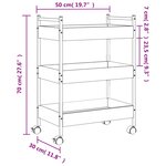 vidaXL Chariot de cuisine chêne fumé 50x30x70 cm bois d'ingénierie
