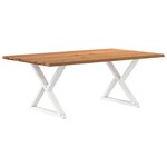 vidaXL Table à manger et bord naturel bois massif chêne