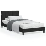 vidaXL Lit avec matelas Hanko noir 100x200 cm velours