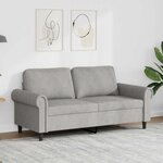 vidaXL Canapé à 2 places Gris clair 140 cm Velours