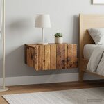 vidaXL Cabinet de chevet mural 2 pc Bois ancien 49 x 34 5 x 24 cm