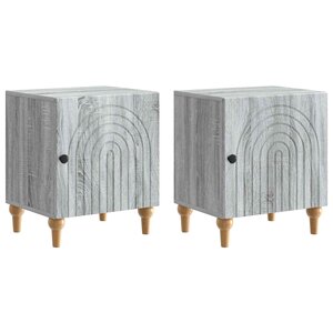 vidaXL Cabinet de chevet 2 pc Sonoma gris 43 x 34 5 x 50 cm