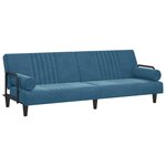 vidaXL Canapé-lit avec accoudoirs bleu velours