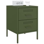 vidaXL Table de chevet vert olive 36x39x50 5 cm acier