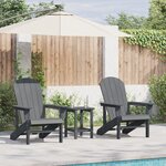 Chaises Adirondack vidaXL 2 Pièces Gris clair 74x82x90 cm HDPE