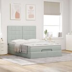 vidaXL Cadre de lit ottoman et matelas gris clair 140x190 velours